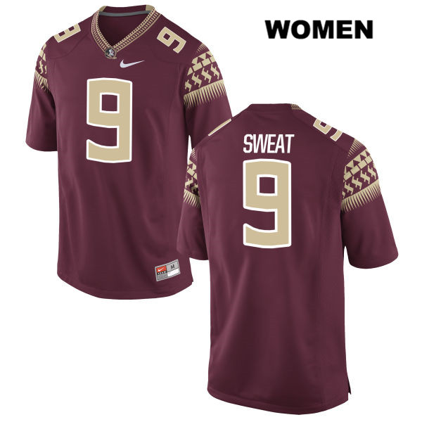 Women's NCAA Nike Florida State Seminoles #9 Josh Sweat College Red Stitched Authentic Football Jersey QTN7269YO